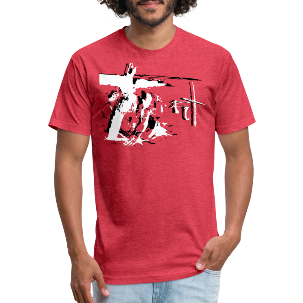 Bear the Cross Fitted Cotton T-Shirt - heather red