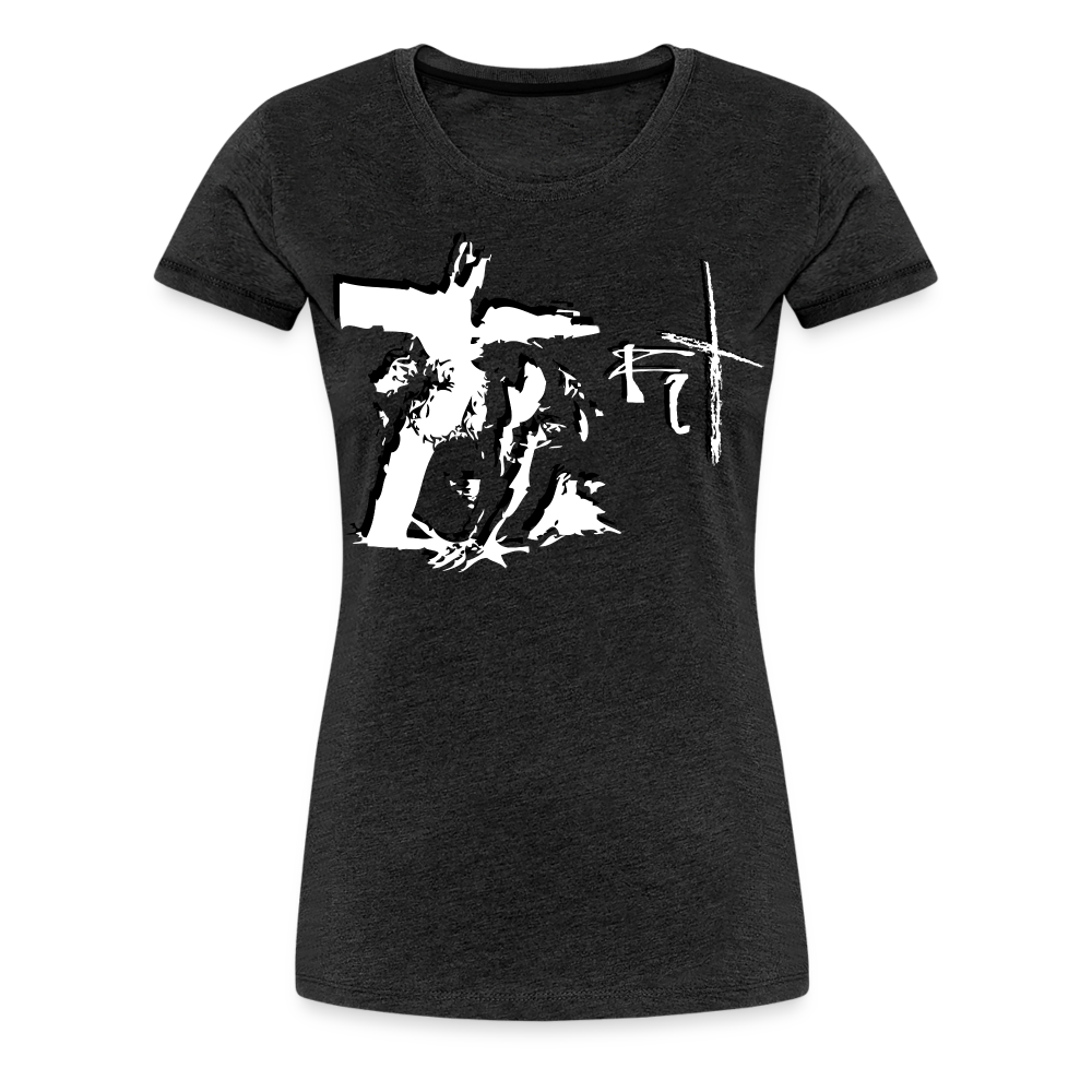 Bear the Cross Women’s Premium T-Shirt - charcoal grey