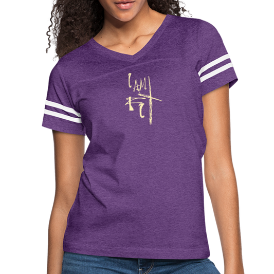 I Am Fit Women’s Vintage Sport T-Shirt - vintage purple/white