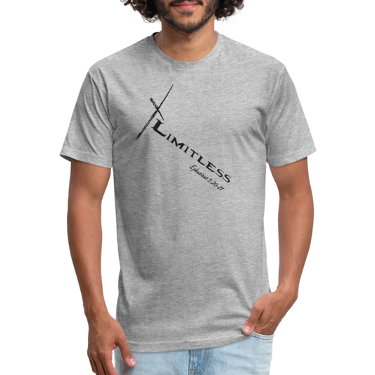 Limitless Fitted T-Shirt by Next Level - Custom Black Design - heather gray