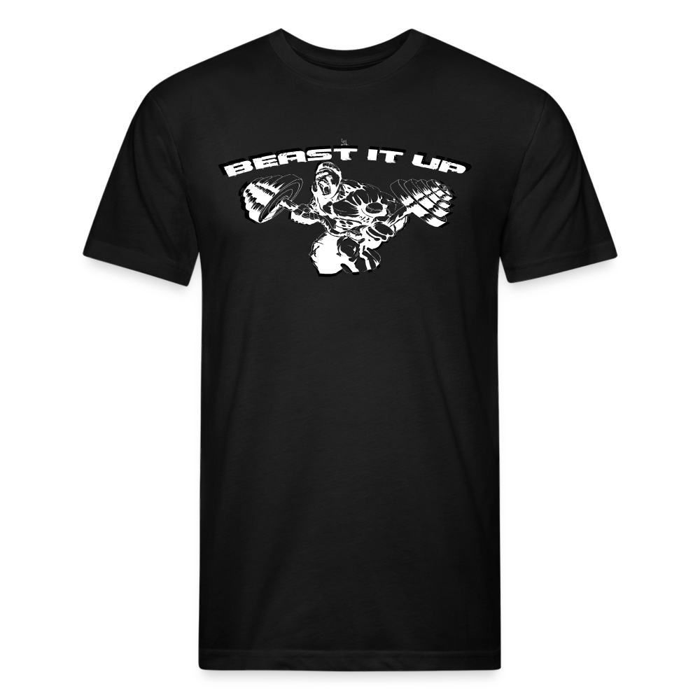 Beast it Up Fitted Cotton/Poly T-Shirt by Next Level - black