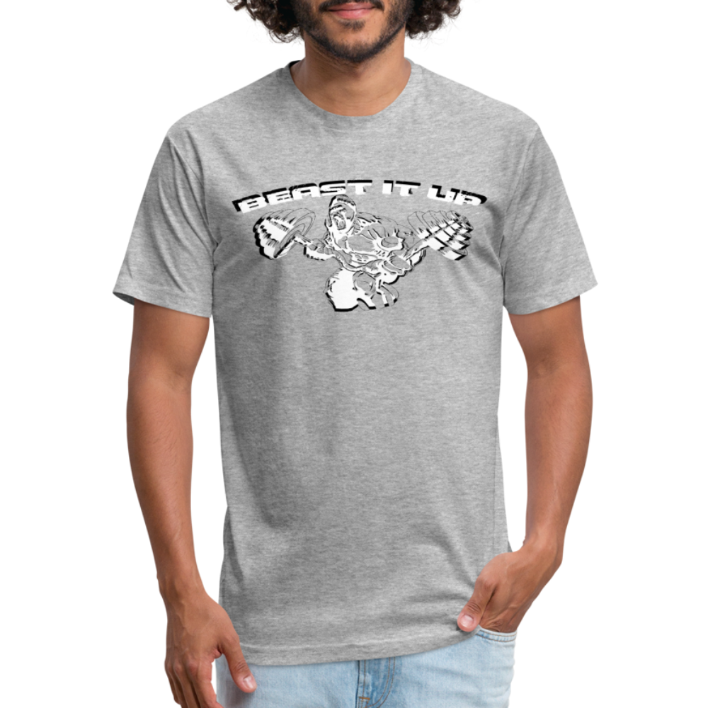 Beast it Up Fitted Cotton/Poly T-Shirt by Next Level - heather gray