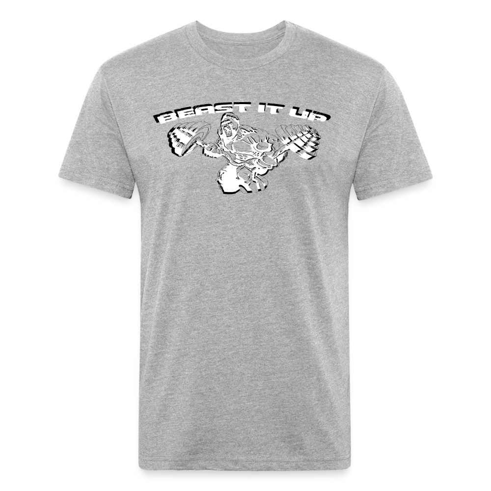 Beast it Up Fitted Cotton/Poly T-Shirt by Next Level - heather gray