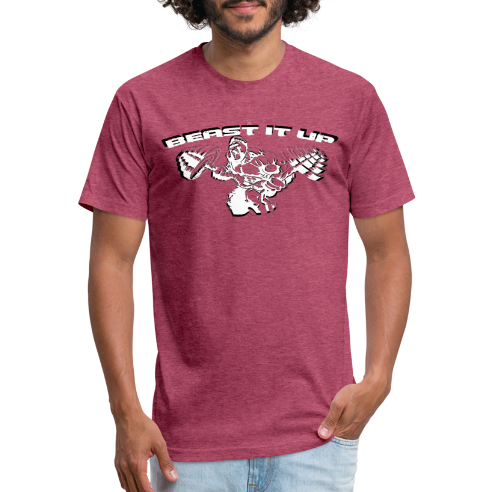 Beast it Up Fitted Cotton/Poly T-Shirt by Next Level - heather burgundy