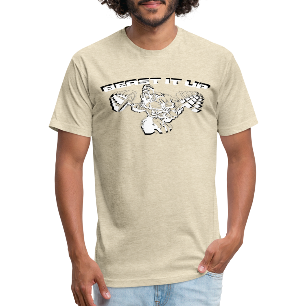Beast it Up Fitted Cotton/Poly T-Shirt by Next Level - heather cream