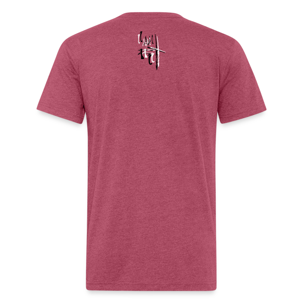 Bear the Cross Fitted Cotton T-Shirt - heather burgundy