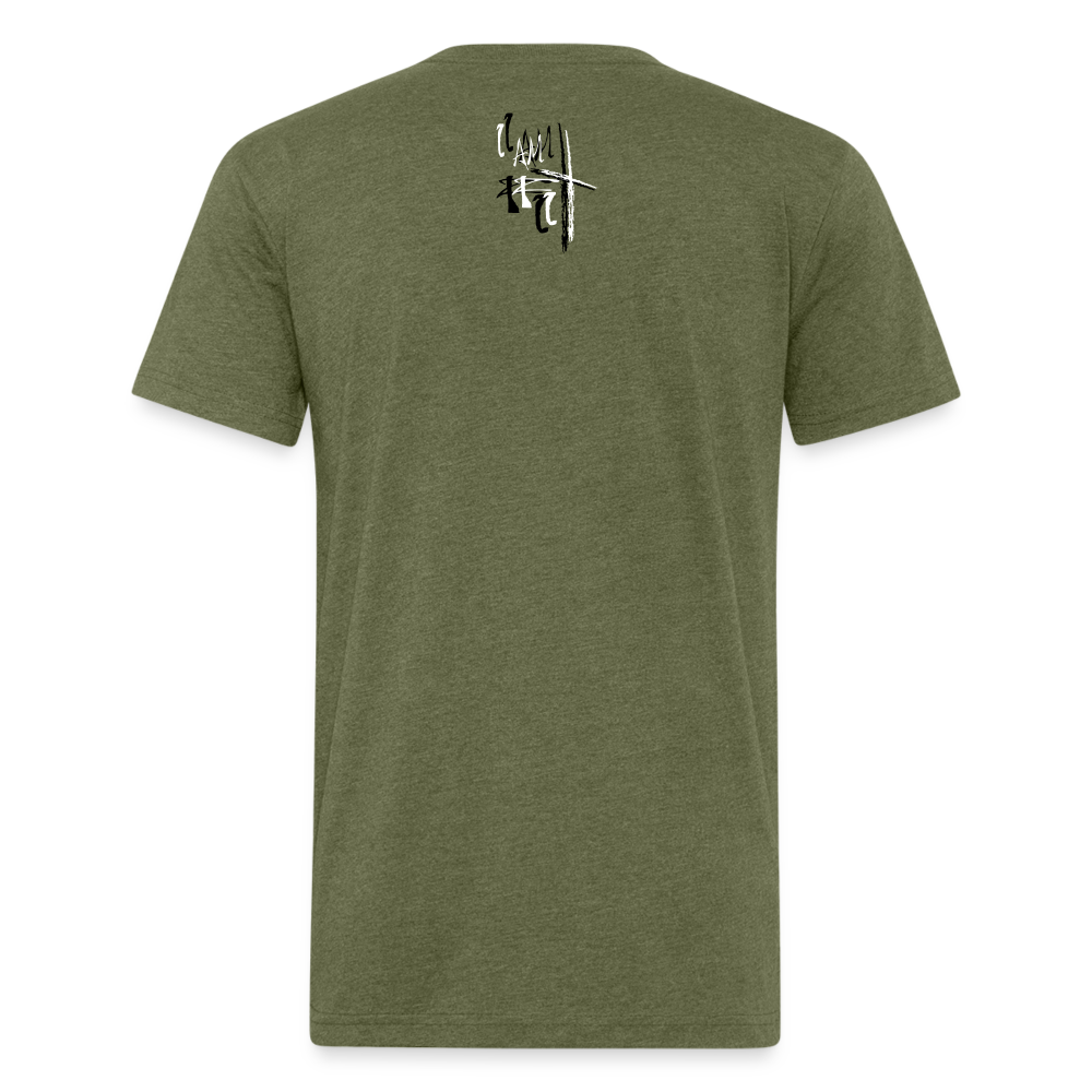 Bear the Cross Fitted Cotton T-Shirt - heather military green
