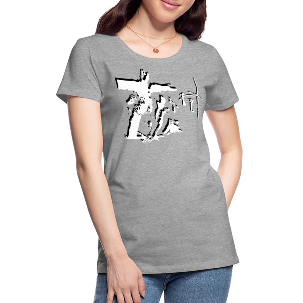 Bear the Cross Women’s Premium T-Shirt - heather gray
