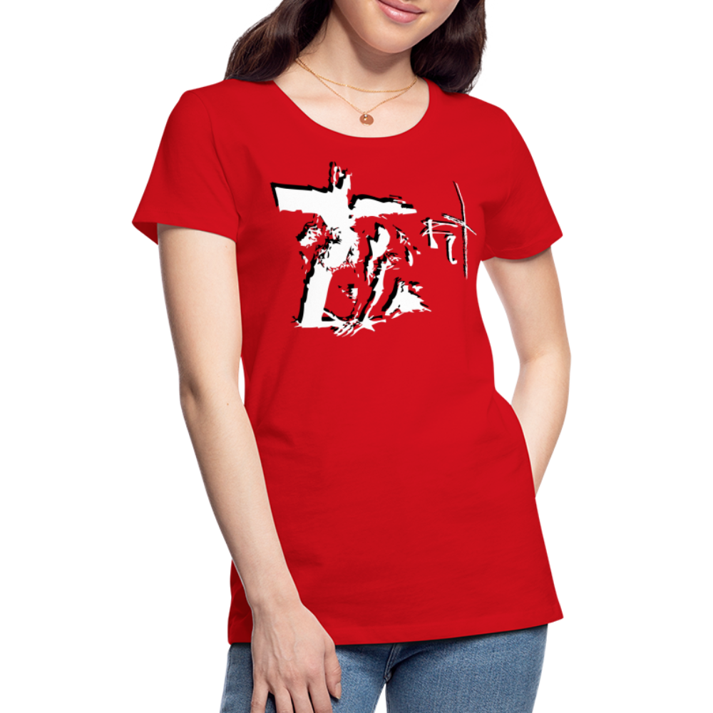 Bear the Cross Women’s Premium T-Shirt - red