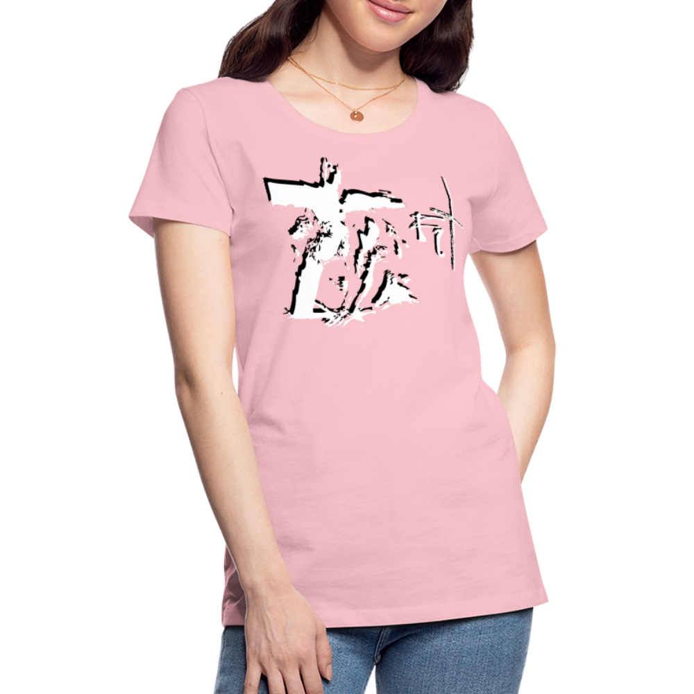 Bear the Cross Women’s Premium T-Shirt - pink