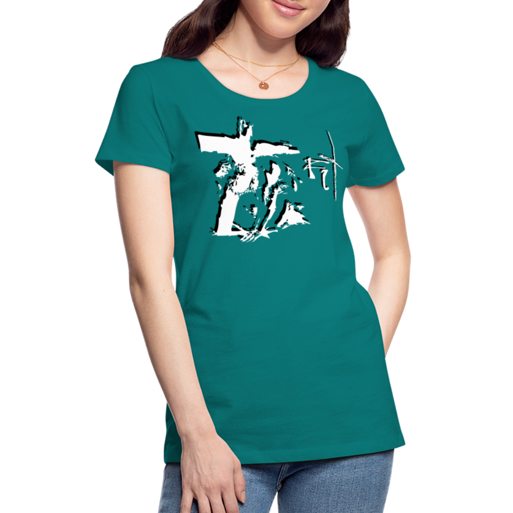 Bear the Cross Women’s Premium T-Shirt - teal
