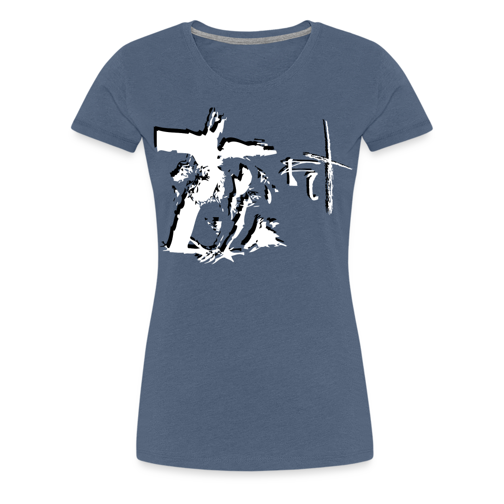 Bear the Cross Women’s Premium T-Shirt - heather blue