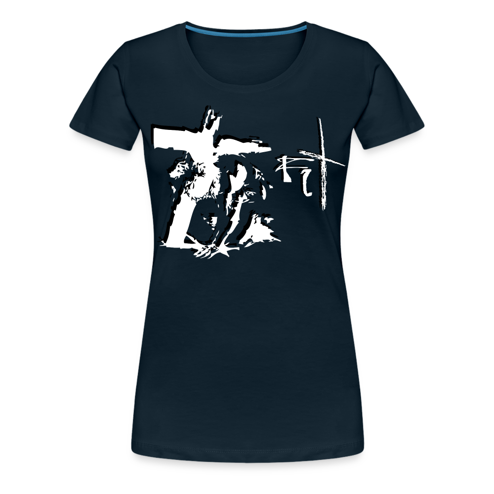Bear the Cross Women’s Premium T-Shirt - deep navy