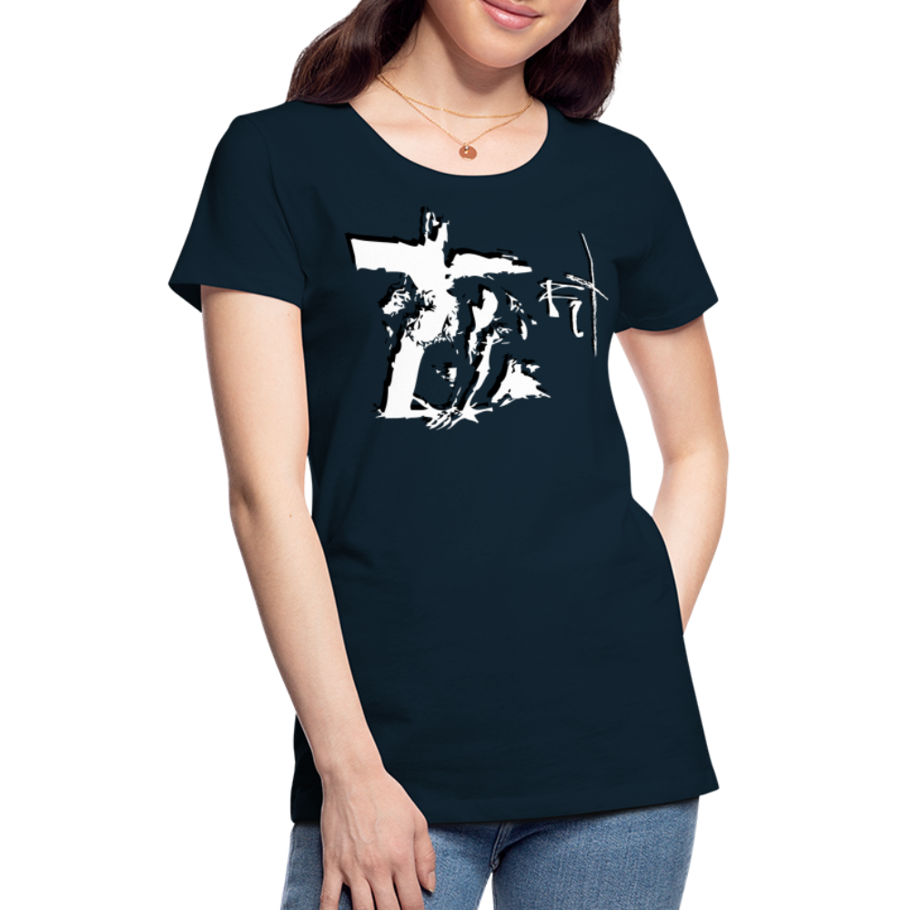 Bear the Cross Women’s Premium T-Shirt - deep navy
