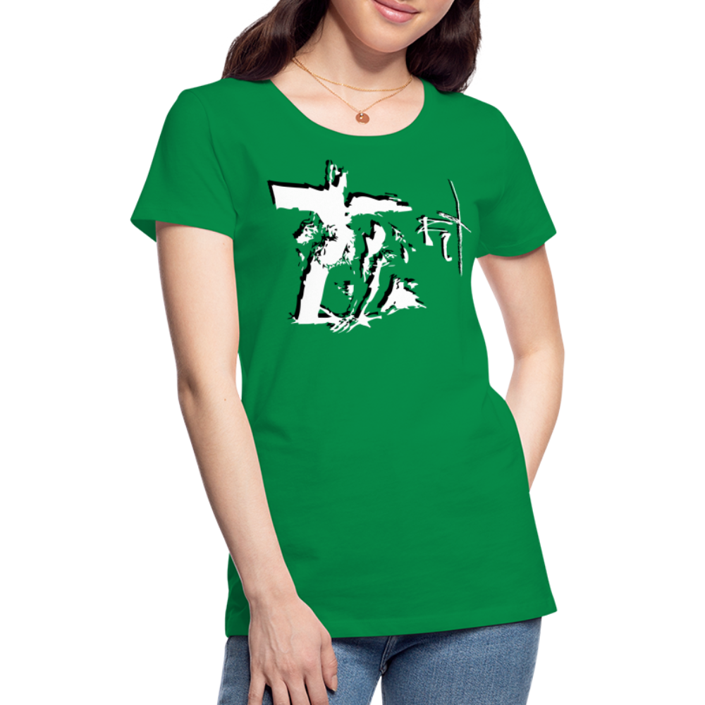 Bear the Cross Women’s Premium T-Shirt - kelly green