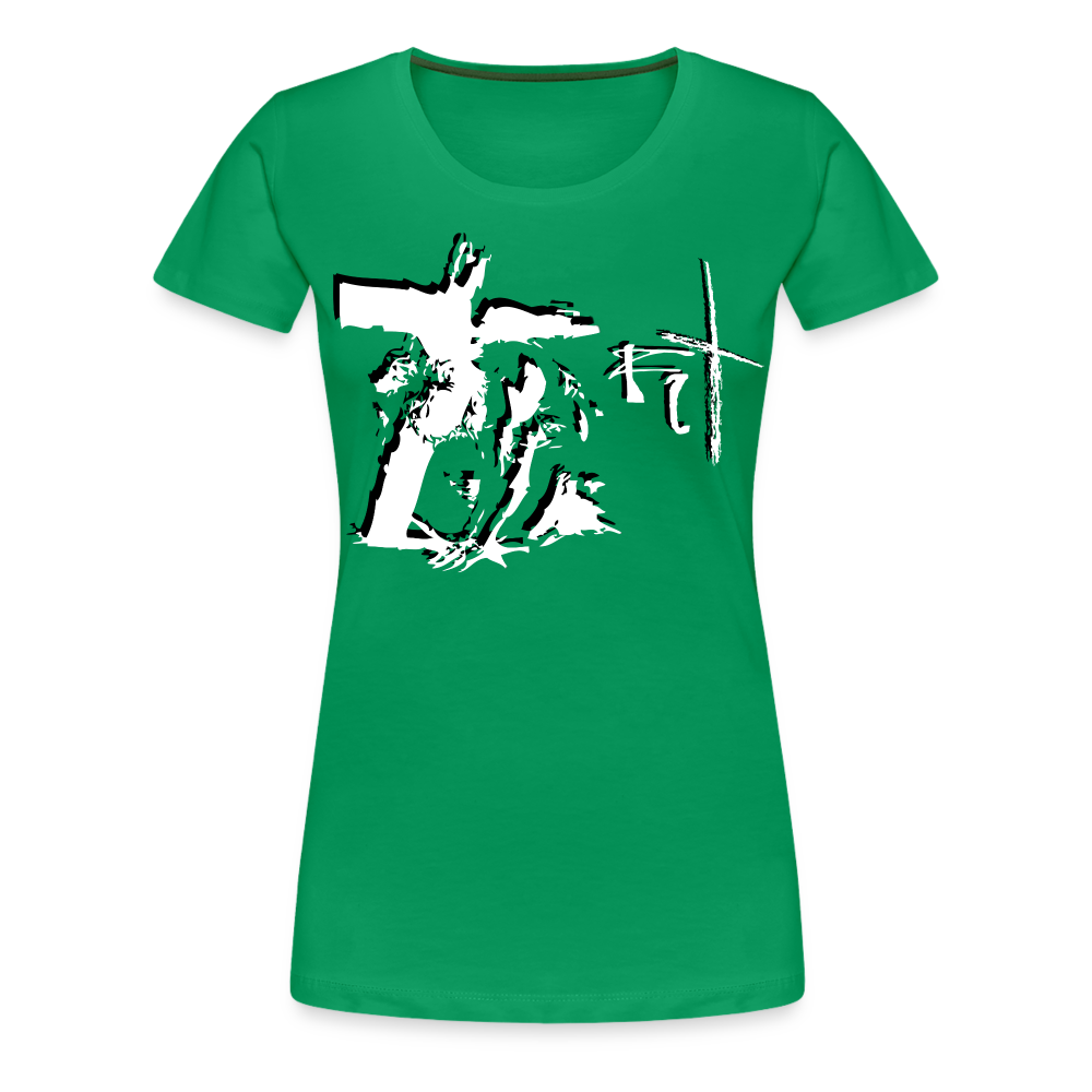 Bear the Cross Women’s Premium T-Shirt - kelly green