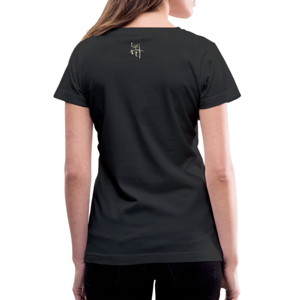 Blessed & Highly Favored Women's V-Neck T-Shirt - Cream Logo - black