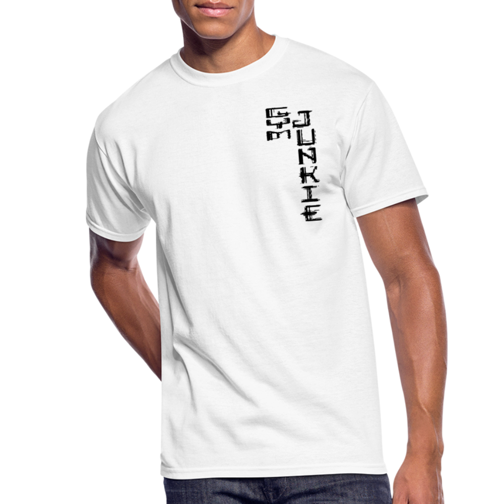 Gym Junkie Men’s 50/50 T-Shirt - Black Logo - white