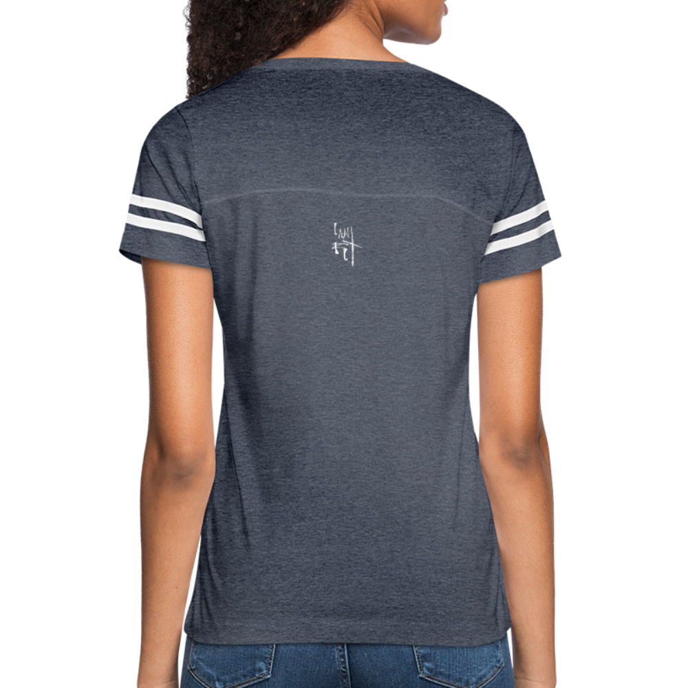 Blessed & Highly Favored Women’s Vintage Sport T-Shirt - vintage navy/white