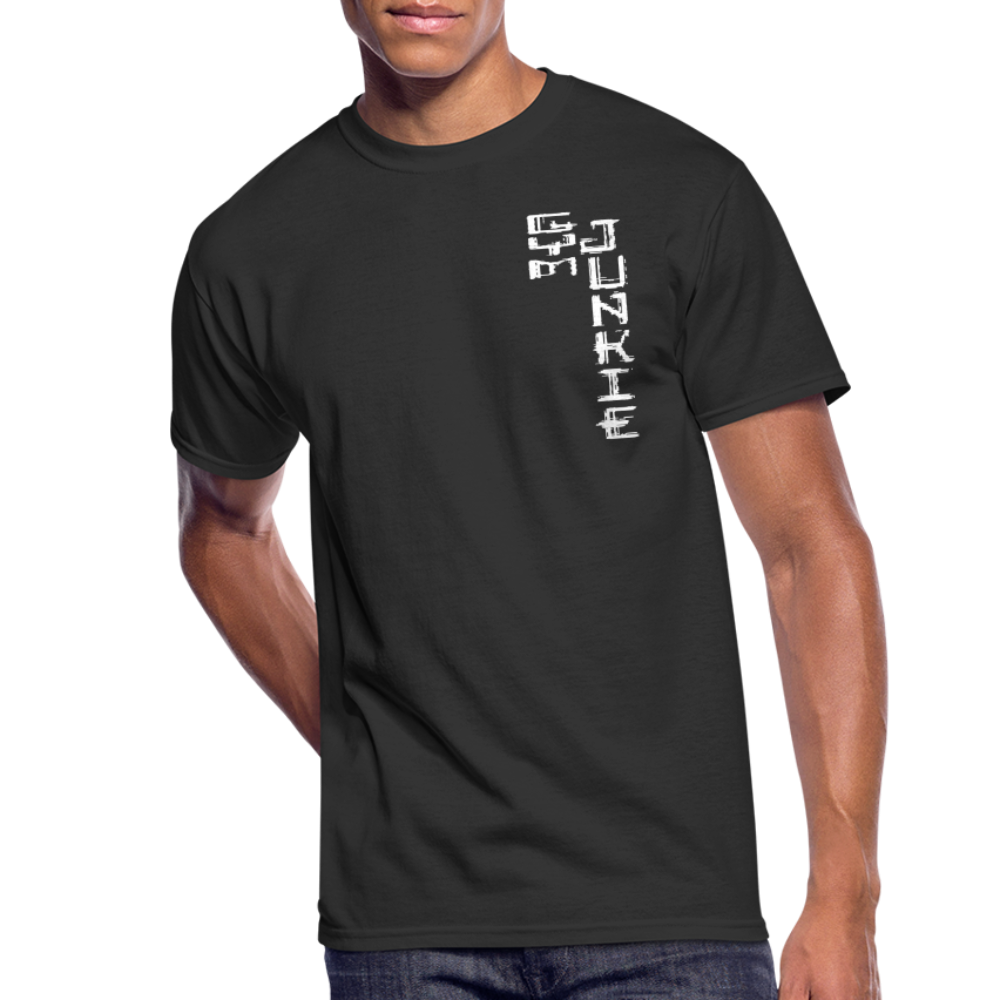 Gym Junkie Men’s 50/50 T-Shirt - White Logo - black