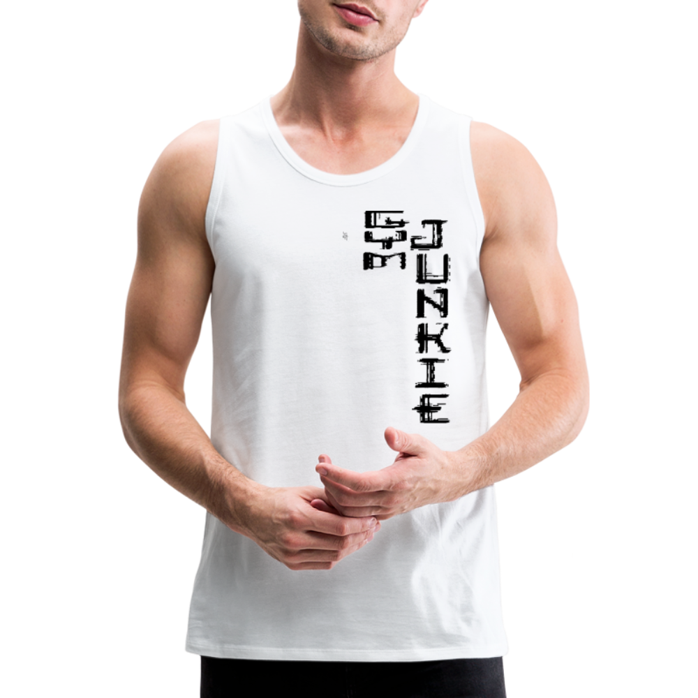 Gym Junkie Men’s Premium Tank - Black Logo - white