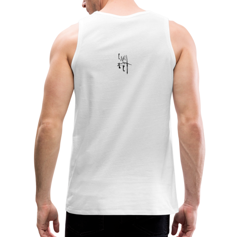 Gym Junkie Men’s Premium Tank - Black Logo - white