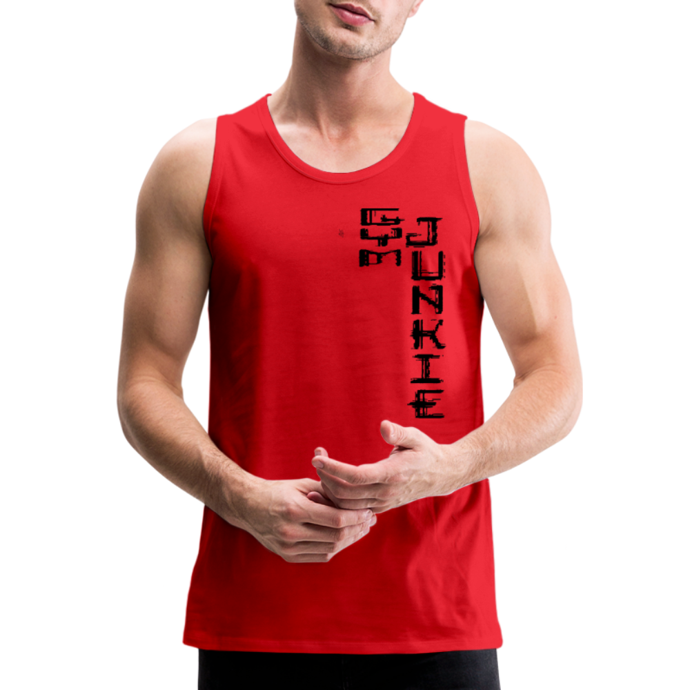 Gym Junkie Men’s Premium Tank - Black Logo - red