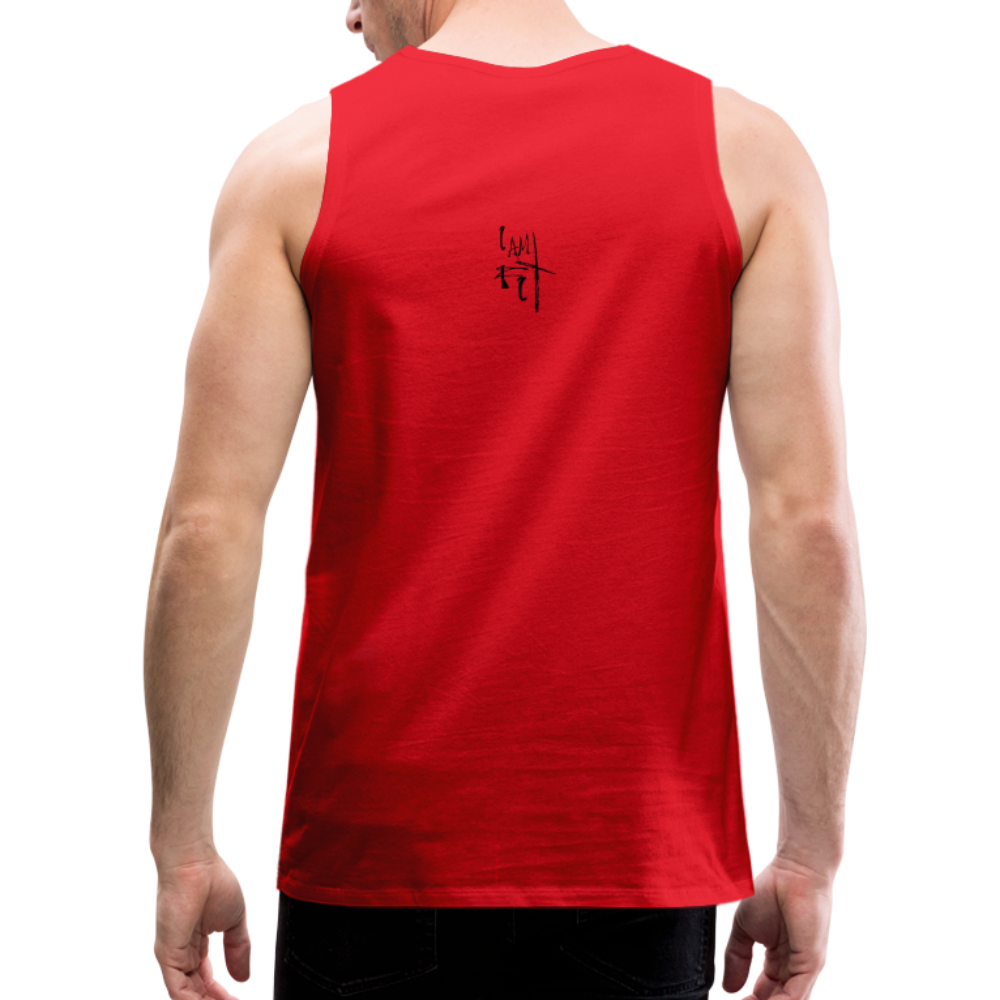 Gym Junkie Men’s Premium Tank - Black Logo - red