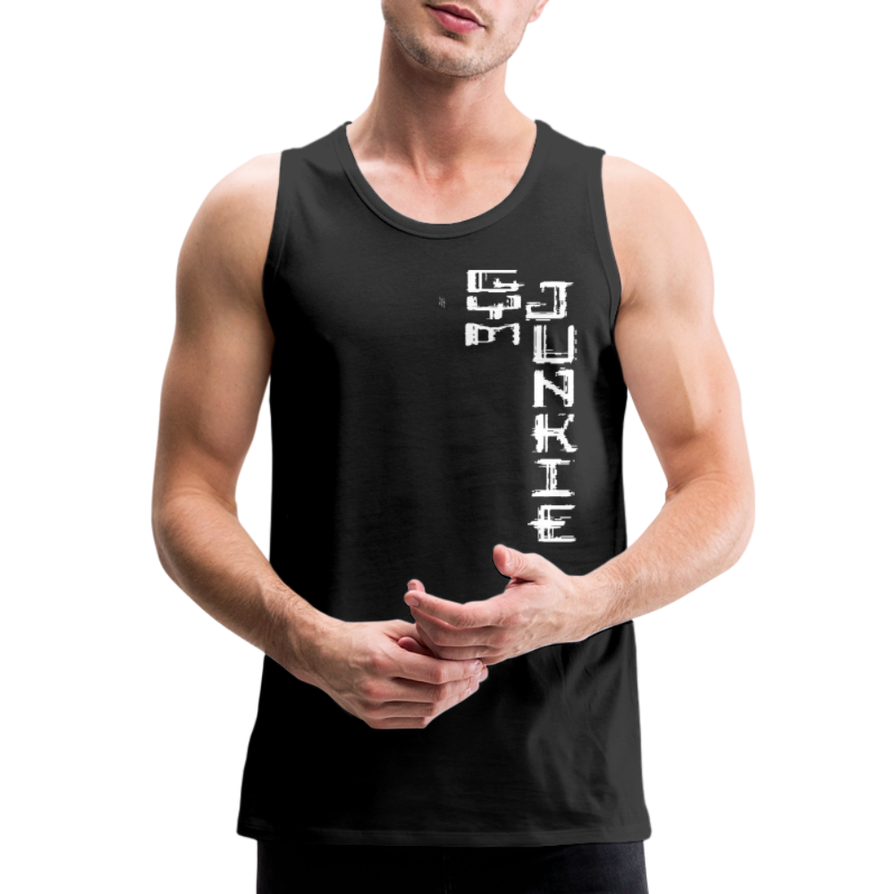 Gym Junkie Men’s Premium Tank - White Logo - black