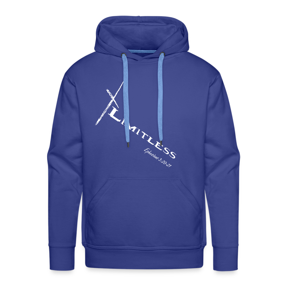 Limitless Men’s Premium Hoodie - Custom White Design - royal blue