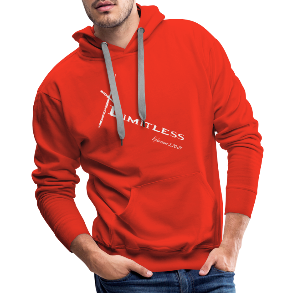 Limitless Men’s Premium Hoodie - Custom White Design - red