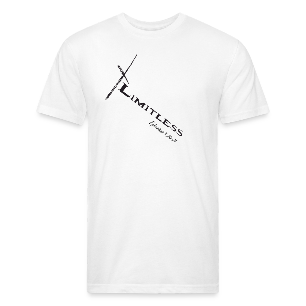 Limitless Fitted T-Shirt by Next Level - Custom Black Design - white