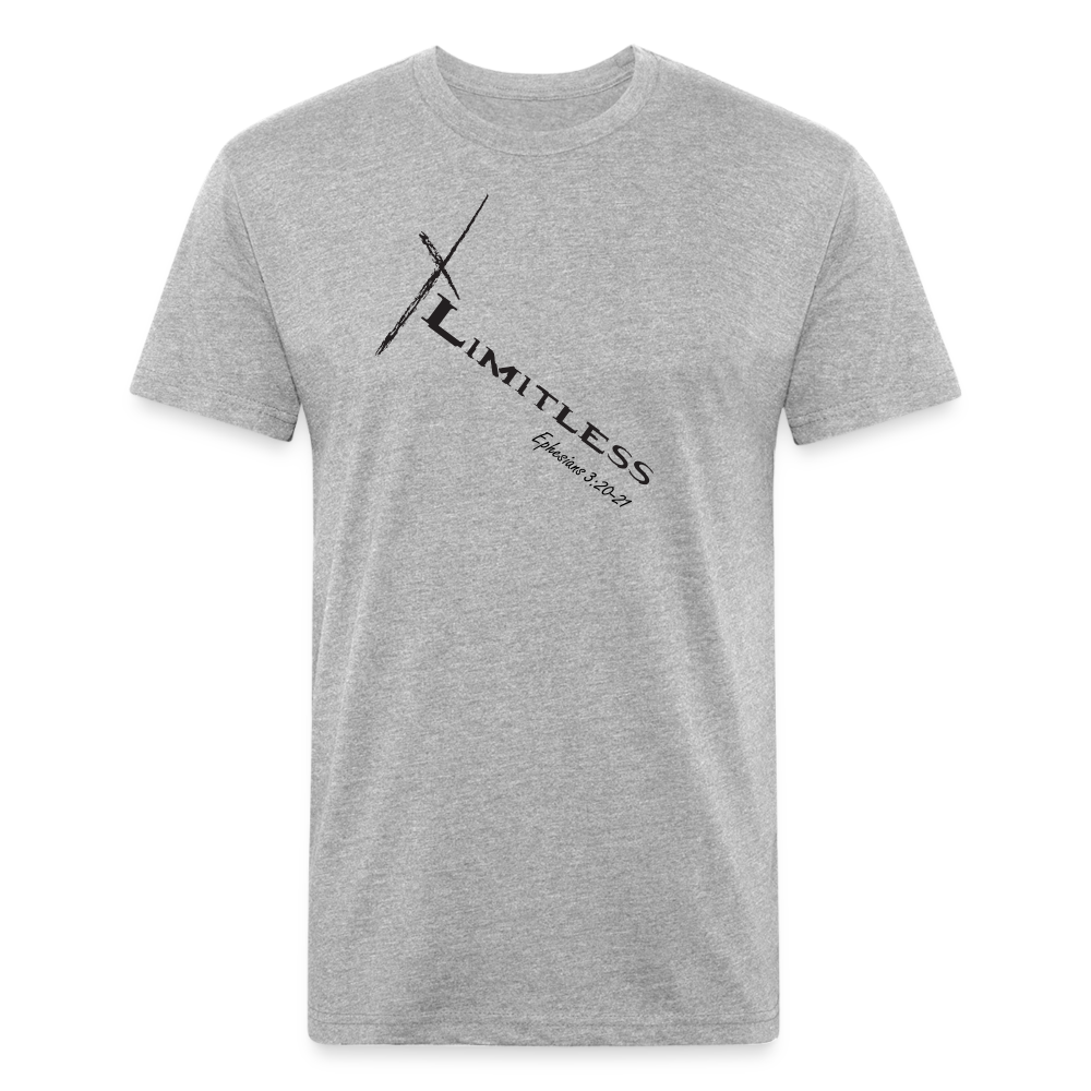 Limitless Fitted T-Shirt by Next Level - Custom Black Design - heather gray