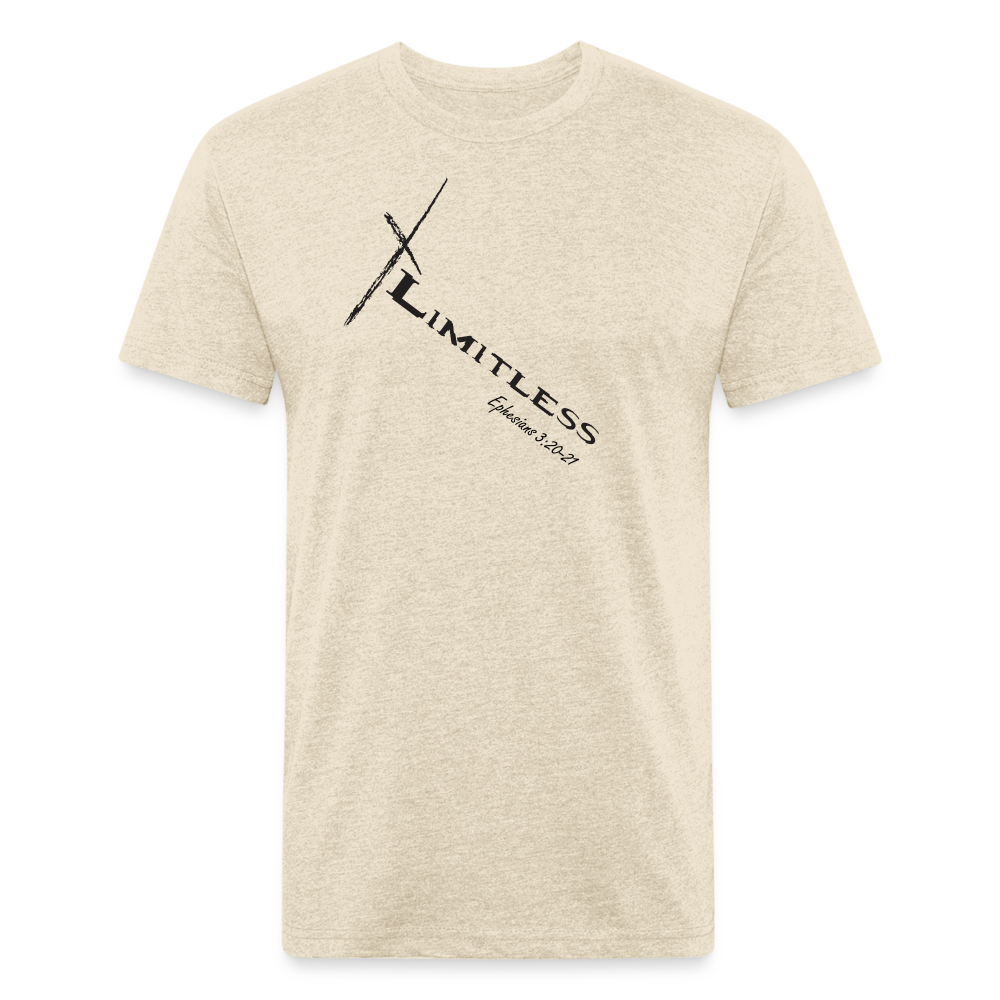 Limitless Fitted T-Shirt by Next Level - Custom Black Design - heather cream
