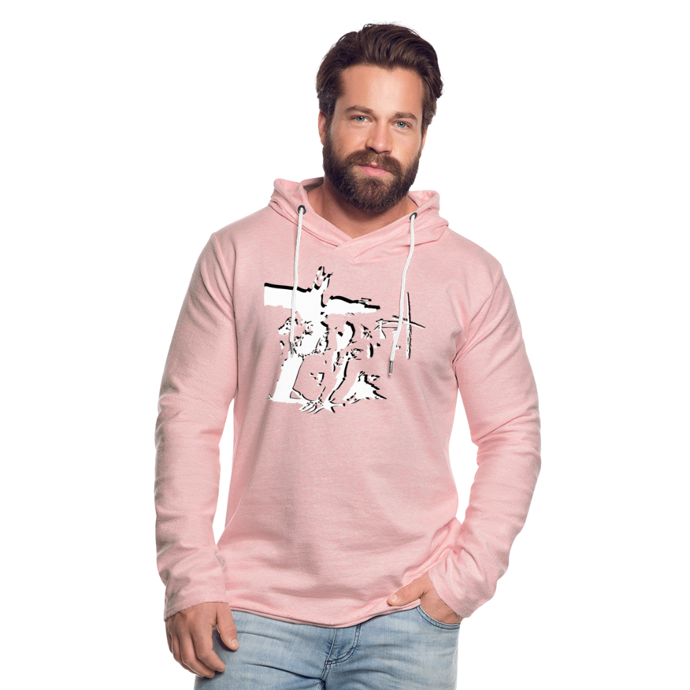 Bear the Cross Unisex Lightweight Terry Hoodie - cream heather pink