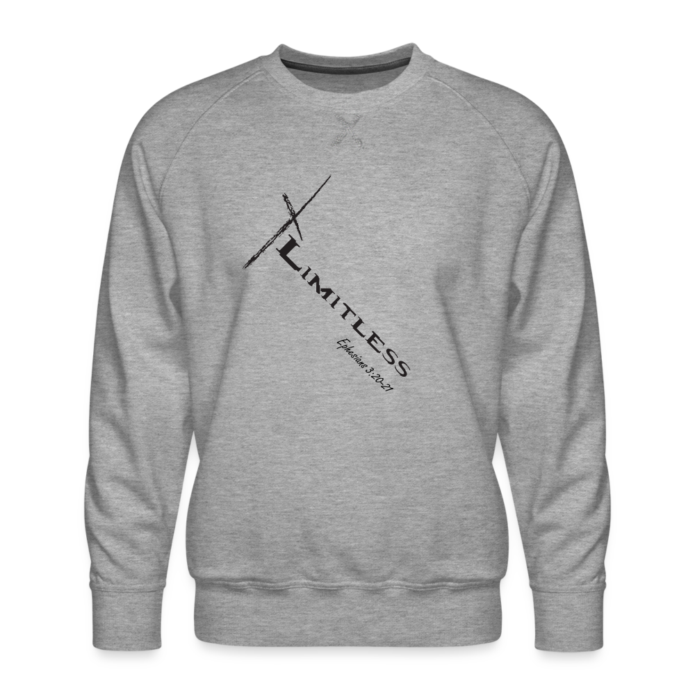 Limitless Men’s Premium Sweatshirt - Custom Black Design - heather grey