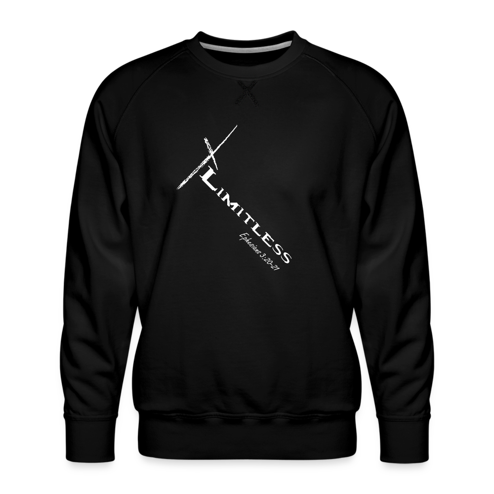 Limitless Men’s Premium Sweatshirt - Custom White Design - black