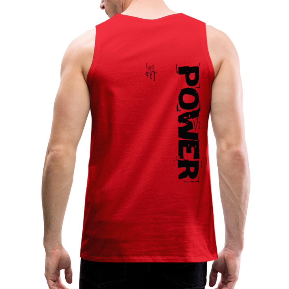 Strength & Power Men’s Premium Tank - Black Logo - red