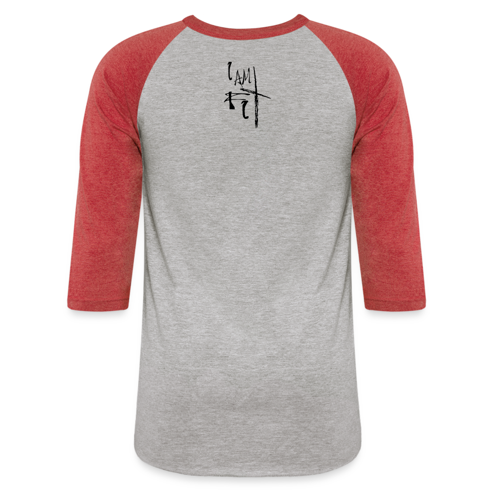 Fitted Cotton/Poly T-Shirt by Next Level - heather gray/red