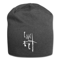 I Am Fit Jersey Beanie - White Logo - Favoured Tees