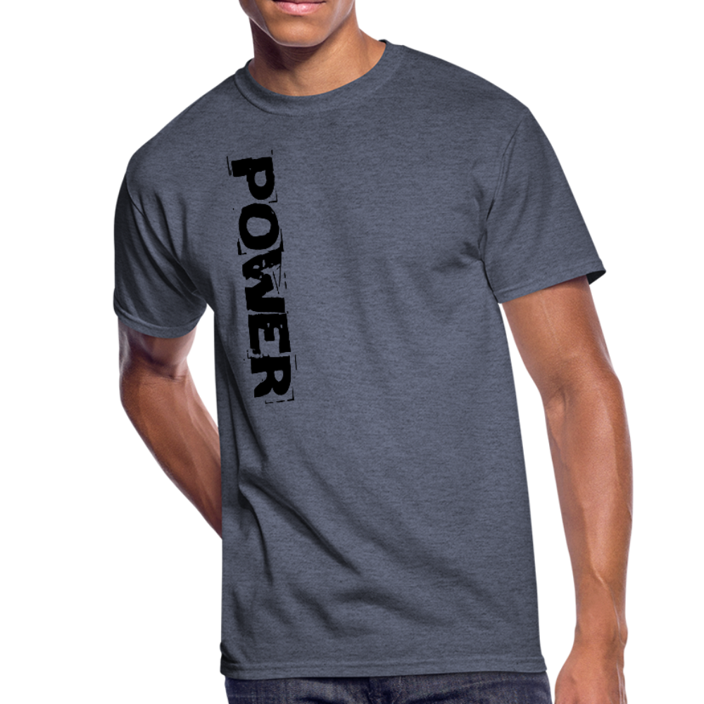 Power & Strength Men’s 50/50 T-Shirt - Black Logo - Favoured Tees