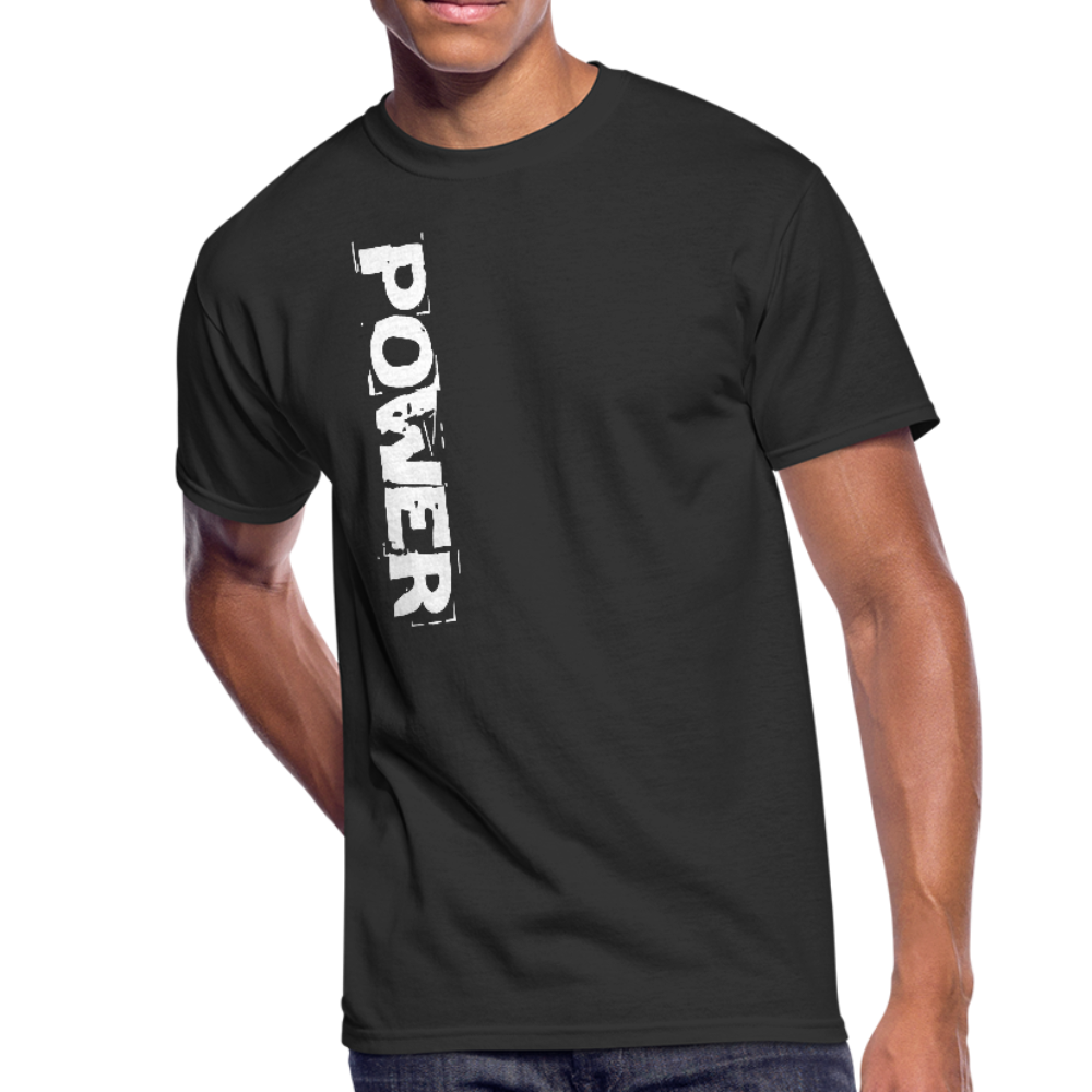 Power & Strength Men’s 50/50 T-Shirt - White Logo - Favoured Tees