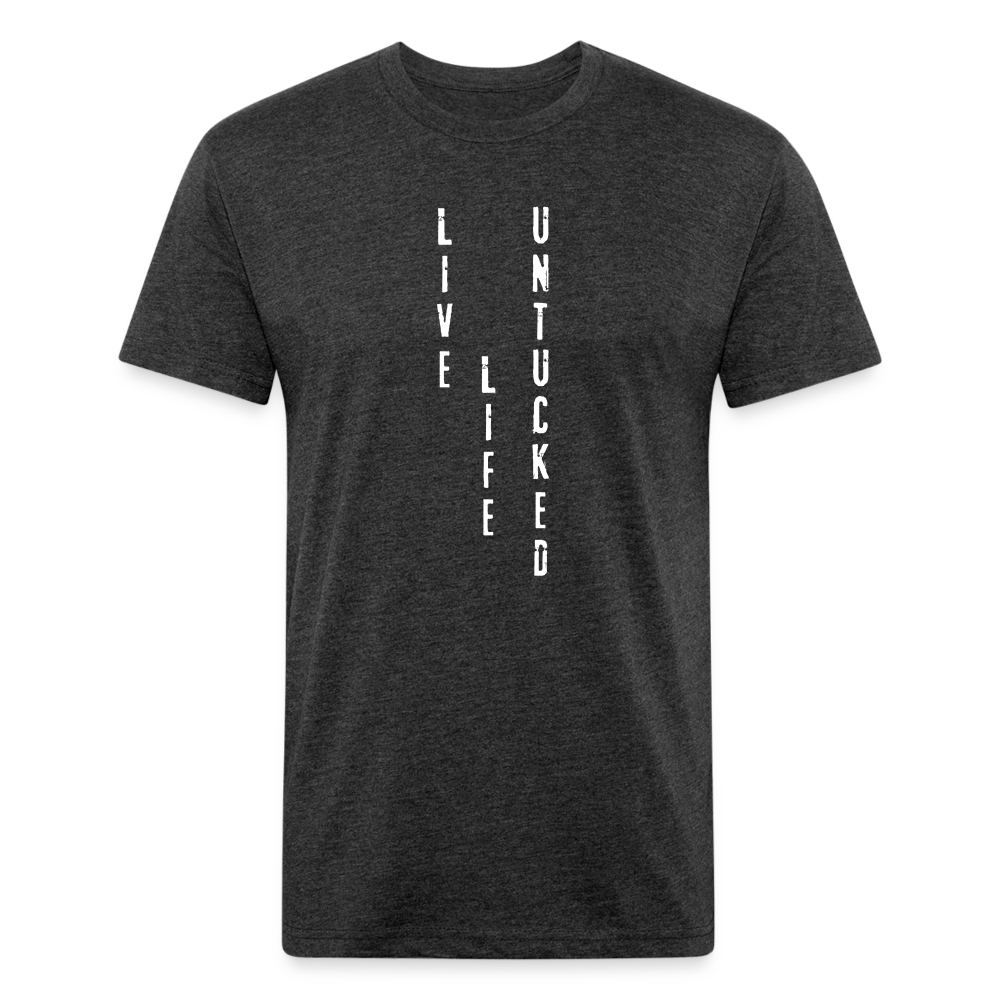Live Life Untucked Fitted Cotton/Poly T-Shirt by Next Level - heather black