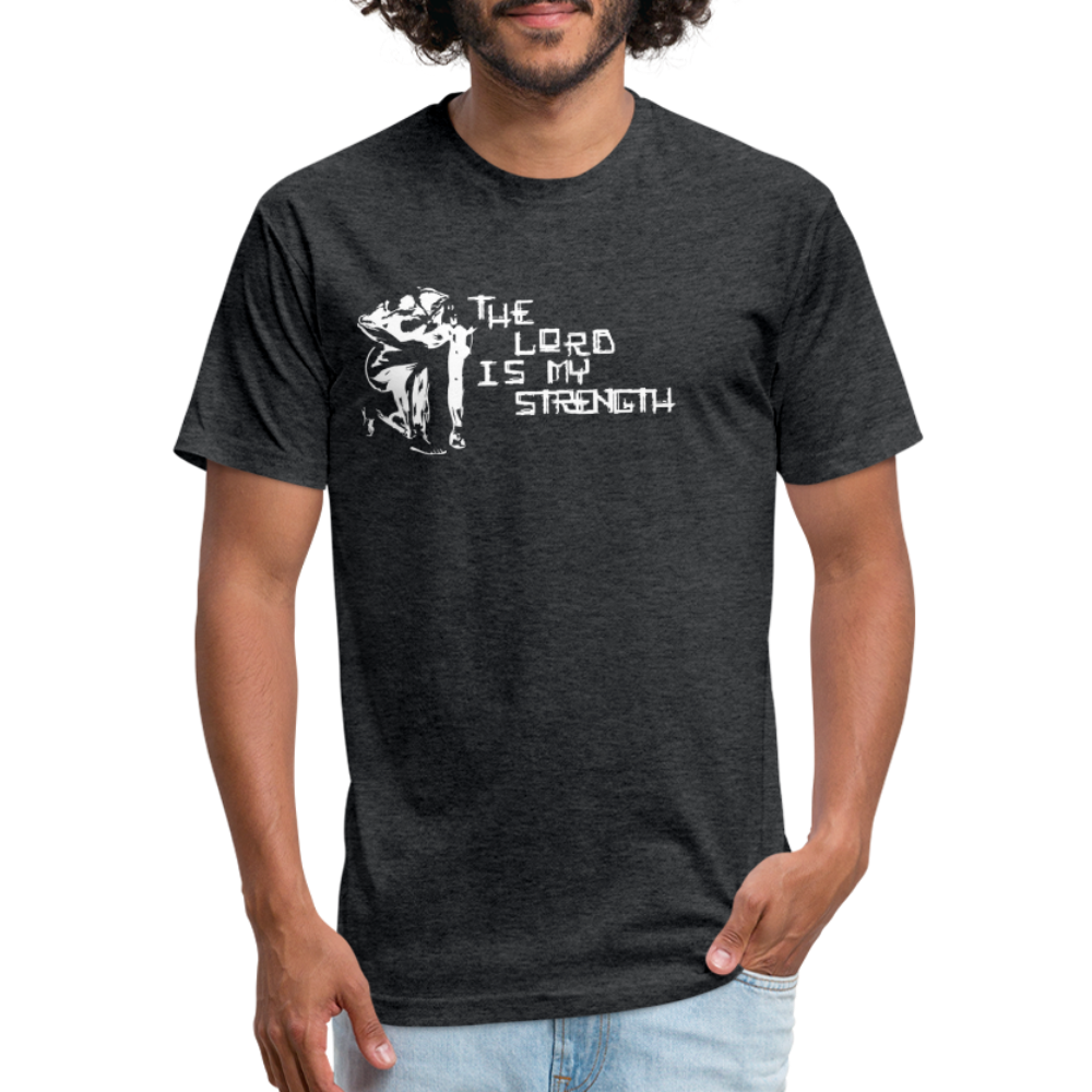 The Lord Is My Strength Fitted Cotton/Poly T-Shirt - heather black