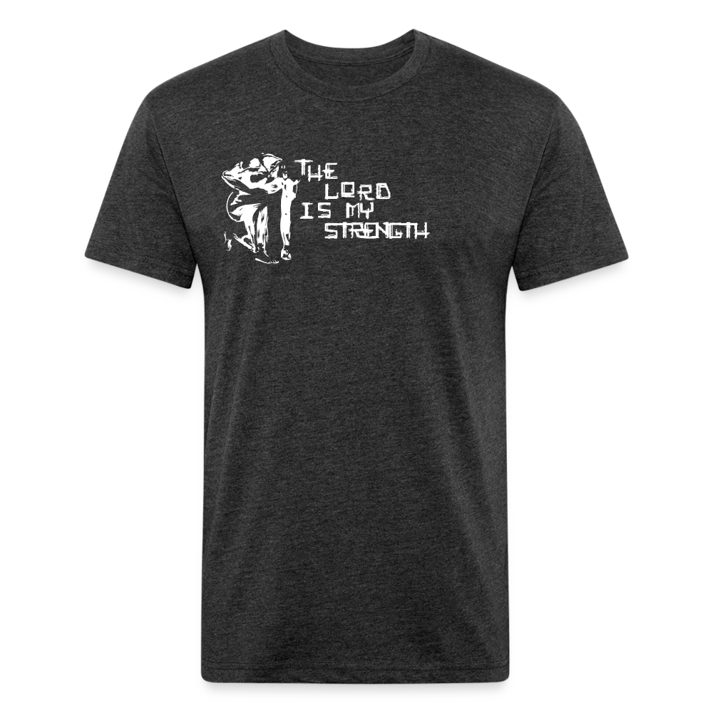 The Lord Is My Strength Fitted Cotton/Poly T-Shirt - heather black