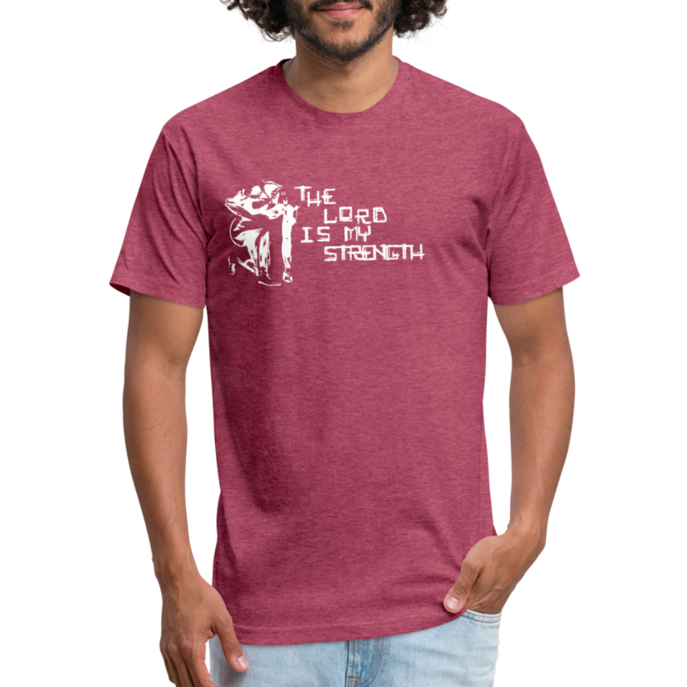 The Lord Is My Strength Fitted Cotton/Poly T-Shirt - heather burgundy