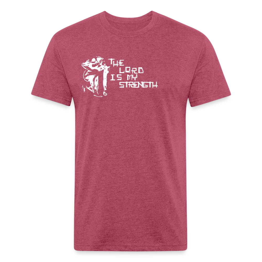 The Lord Is My Strength Fitted Cotton/Poly T-Shirt - heather burgundy