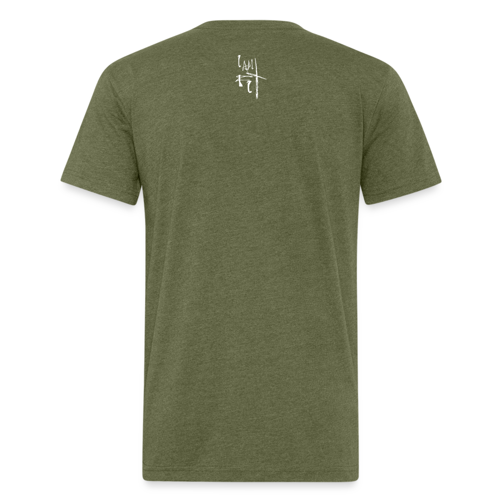 The Lord Is My Strength Fitted Cotton/Poly T-Shirt - heather military green