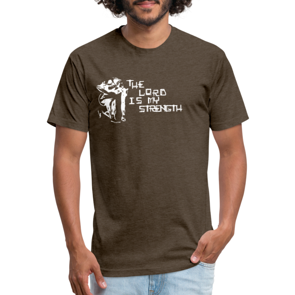 The Lord Is My Strength Fitted Cotton/Poly T-Shirt - heather espresso