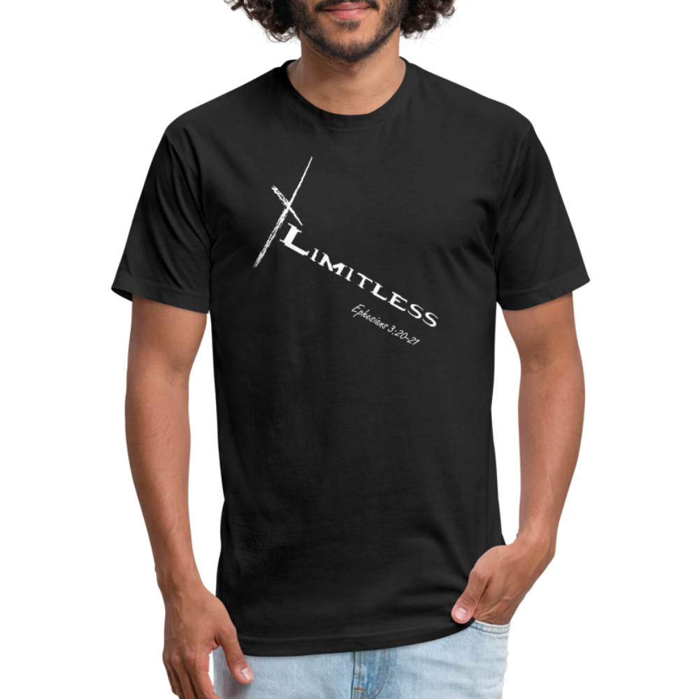 Limitless Fitted Cotton/Poly T-Shirt by Next Level - Custom White design - black